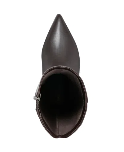 Marc Fisher Women's Tarrie Block Heel Leather Boot In Brown