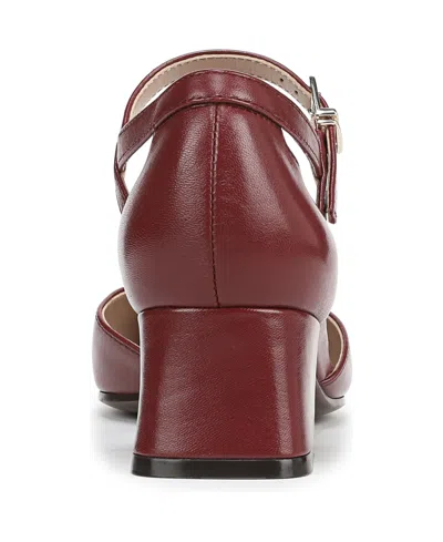 Naturalizer Women's Maddox Block Heel Ankle Strap Pumps In Burgundy