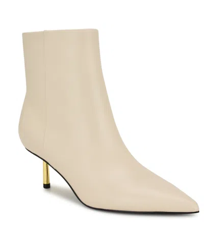 Nine West Women's Hamesa 60mm Leather Ankle Boots In White