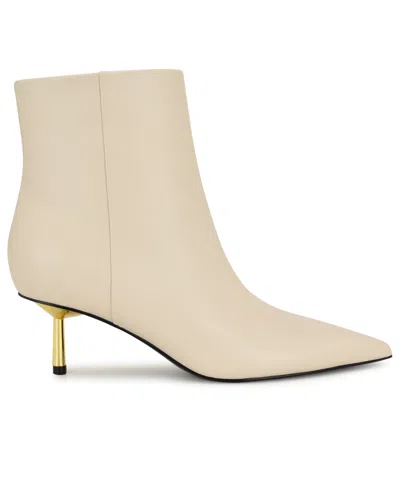 Nine West Women's Hamesa 60mm Leather Ankle Boots In White