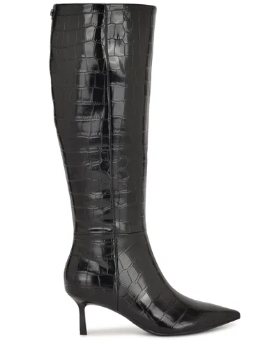 Nine West Kimdee 9x9 Pointed Toe Knee High Boot In Black