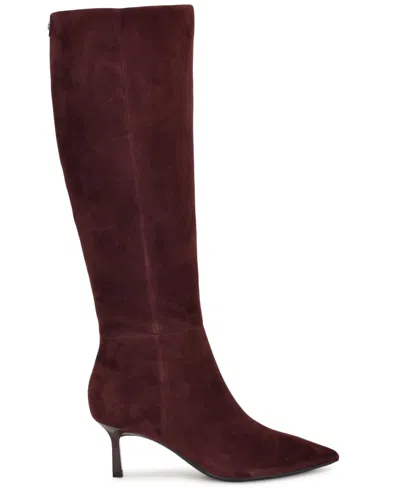 Nine West Kimdee 9x9 Pointed Toe Knee High Boot In Burgundy