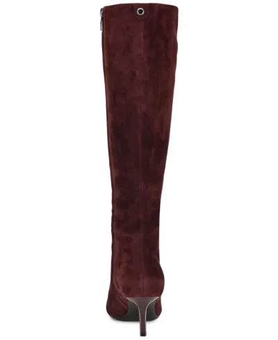 Nine West Kimdee 9x9 Pointed Toe Knee High Boot In Burgundy