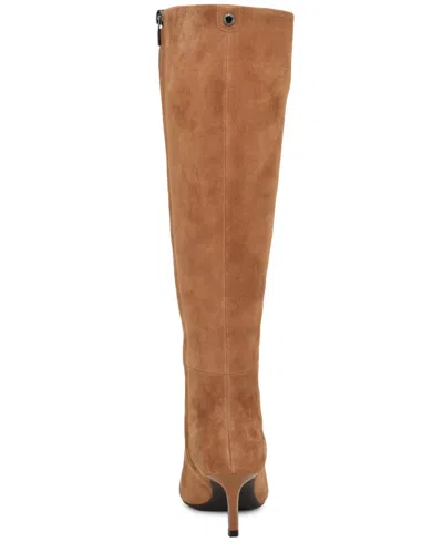Nine West Womens Kimdee 9x9 Tall Stiletto Dress Boots Regular Wide Calf In Brown