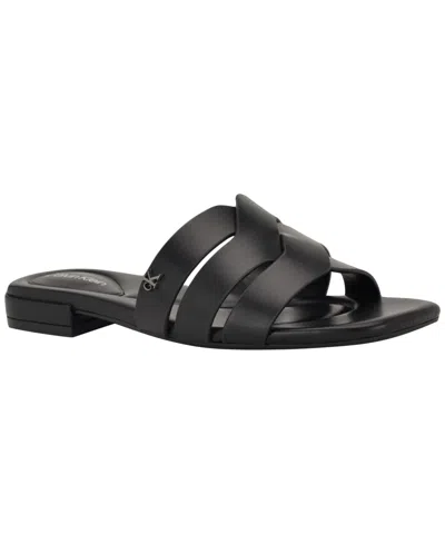 Calvin Klein Women's Tisha Slip-on Flat Sandals In Black