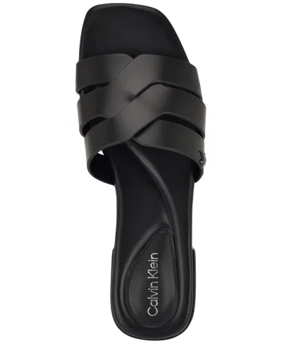 Calvin Klein Women's Tisha Slip-on Flat Sandals In Black