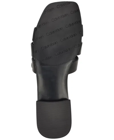Calvin Klein Women's Tisha Slip-on Flat Sandals In Black