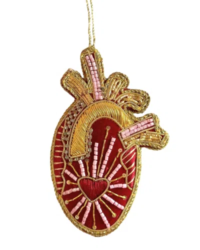 Pillowpia Human Heart Ornament In Gold