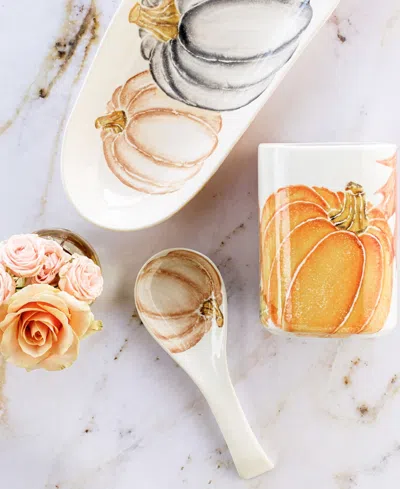 Vietri Pumpkins Spoon Rest In Neutral