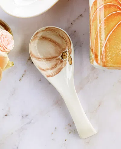 Vietri Pumpkins Spoon Rest In Neutral