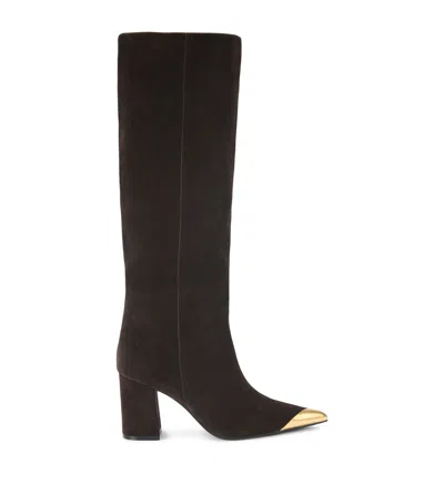 Kurt Geiger 80mm Regent Cap Pointed Knee-high Boots In Brown