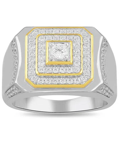 Macy's Men's Diamond Ring (1 Ct. T.w.) In Yellow Gold Plated Sterling ...