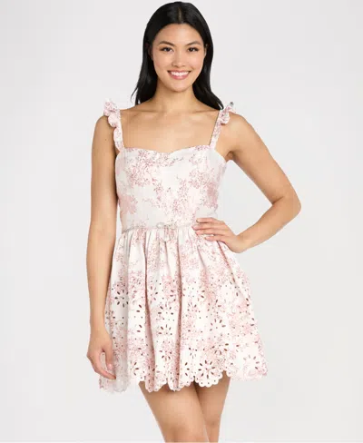 Morgan & Company Women's Bridgerton Metallic Short Dress In Pink