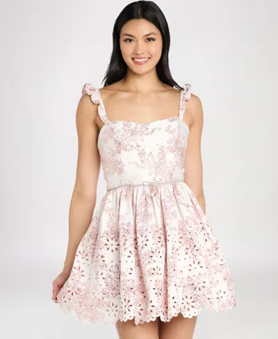 Morgan & Company Women's Bridgerton Metallic Short Dress In Pink