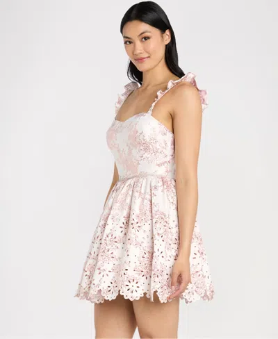 Morgan & Company Women's Bridgerton Metallic Short Dress In Pink