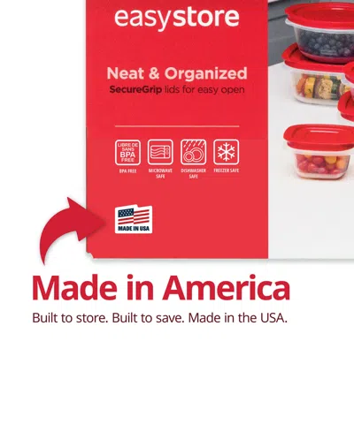 Rubbermaid Easystore Large Food Storage Containers With Lids, 18-pc. Set In Red