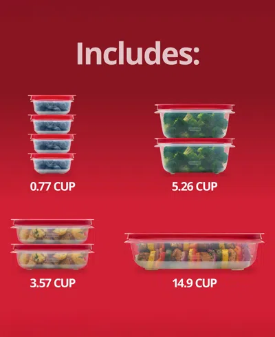 Rubbermaid Easystore Large Food Storage Containers With Lids, 18-pc. Set In Red