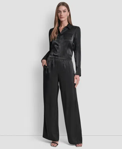 Dkny Women's Wide Leg Pants In Black