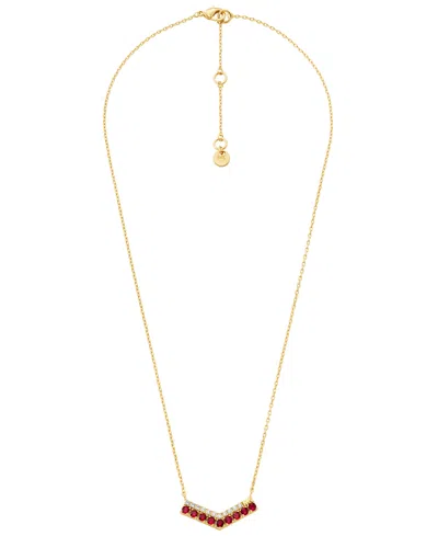 Michael Kors Two-tone Pavé Chevron Necklace In Gold