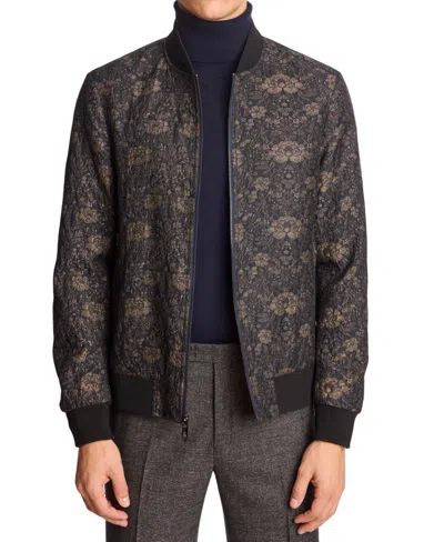 Paisley & Gray Men's Hyde Patterned Bomber Jacket In Black