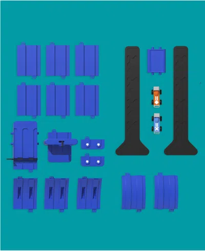 Geoffrey's Toy Box Downhill Derby Custom Racetrack Set In Transparent