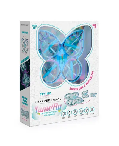 Sharper Image Lumofly Glowing Butterfly Stunt Drone In Blue