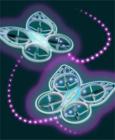 Sharper Image Lumofly Glowing Butterfly Stunt Drone In Blue