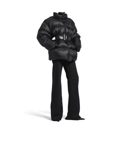 Balenciaga Coats Black In Black