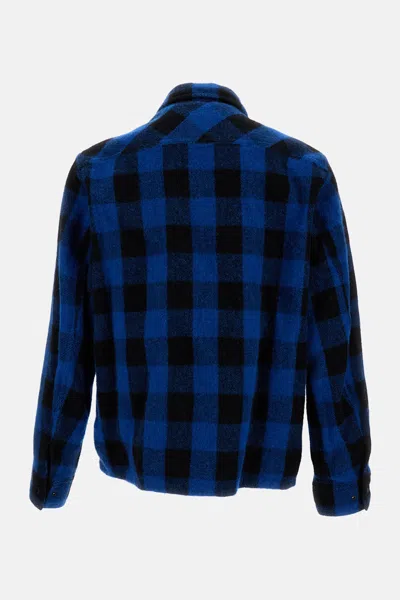 Junya Watanabe Checked Flap Pocket Long Sleeve Jacket In Blue
