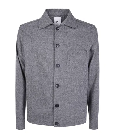 Pt01 Button-down Casual Jacket In Gray