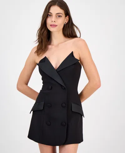 Bardot Arvess Strapless Mini Dress Black In Black