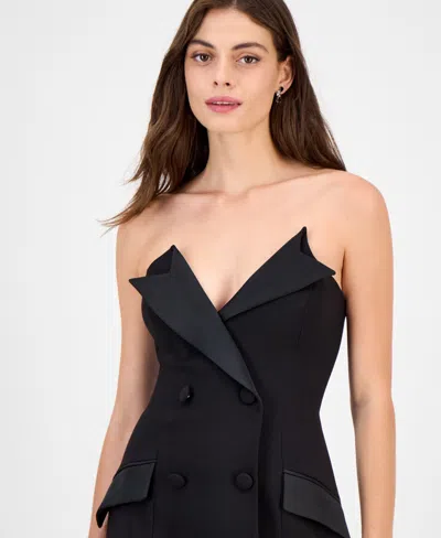Bardot Arvess Strapless Mini Dress Black In Black