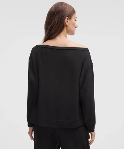 Lululemon Becalm Oversized Boatneck Long-sleeve Shirt In Black