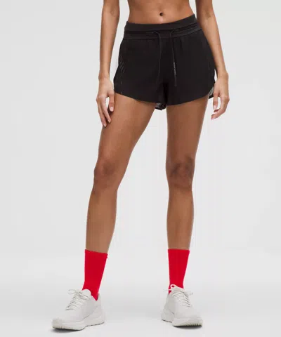 Lululemon Fast And Free Airflow Mid-rise Running Short 3” In Black