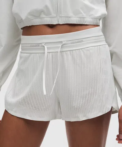 Lululemon Fast And Free Airflow Mid-rise Running Short 3” In White
