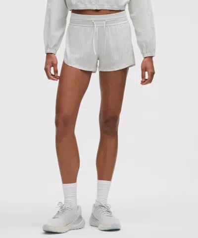 Lululemon Fast And Free Airflow Mid-rise Running Short 3” In White
