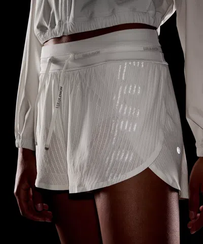 Lululemon Fast And Free Airflow Mid-rise Running Short 3” In White