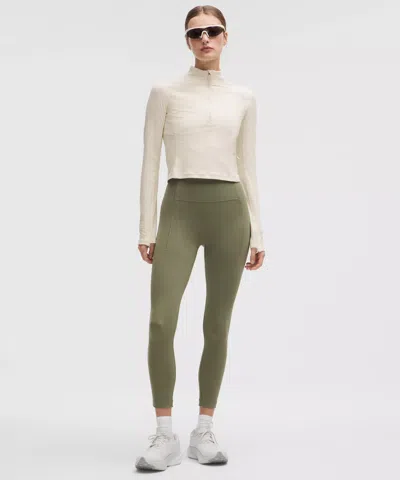 Lululemon It's Rulu Cropped Half Zip In White
