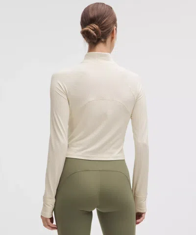 Lululemon It's Rulu Cropped Half Zip In White