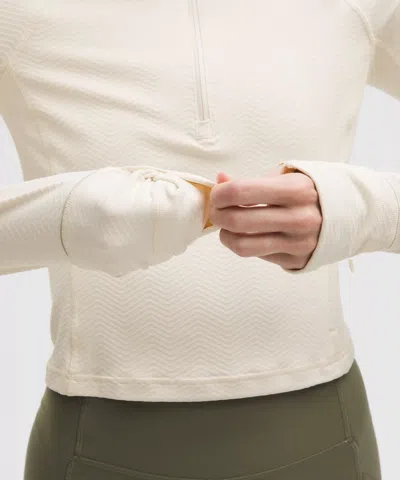 Lululemon It's Rulu Cropped Half Zip In White