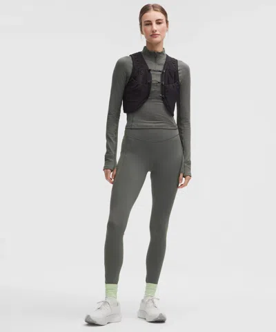 Lululemon It's Rulu Cropped Half Zip In Gray