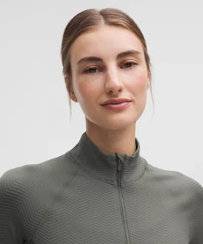 Lululemon It's Rulu Cropped Half Zip In Gray