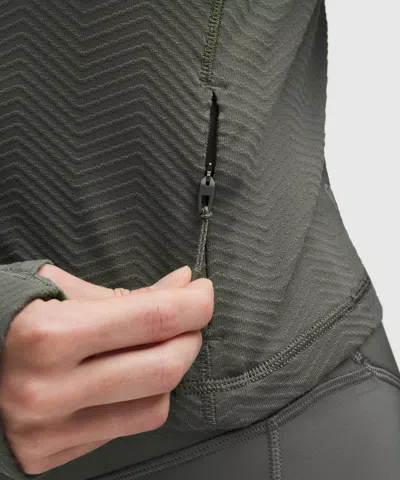 Lululemon It's Rulu Cropped Half Zip In Gray