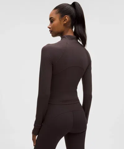 Lululemon It's Rulu Cropped Half Zip In Purple