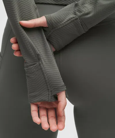 Lululemon It's Rulu Cropped Half Zip In Gray