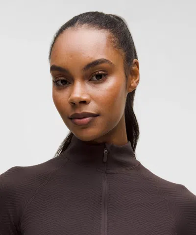 Lululemon It's Rulu Cropped Half Zip In Purple