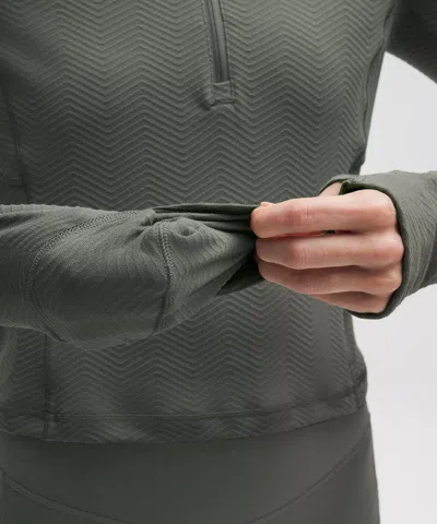 Lululemon It's Rulu Cropped Half Zip In Gray
