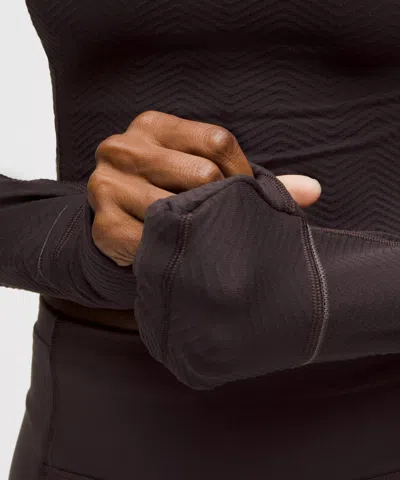 Lululemon It's Rulu Cropped Half Zip In Purple