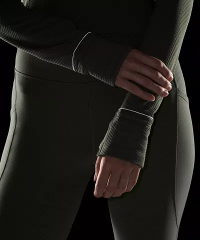 Lululemon It's Rulu Cropped Half Zip In Gray