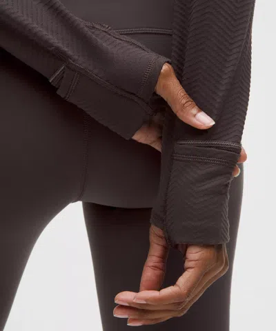 Lululemon It's Rulu Cropped Half Zip In Purple